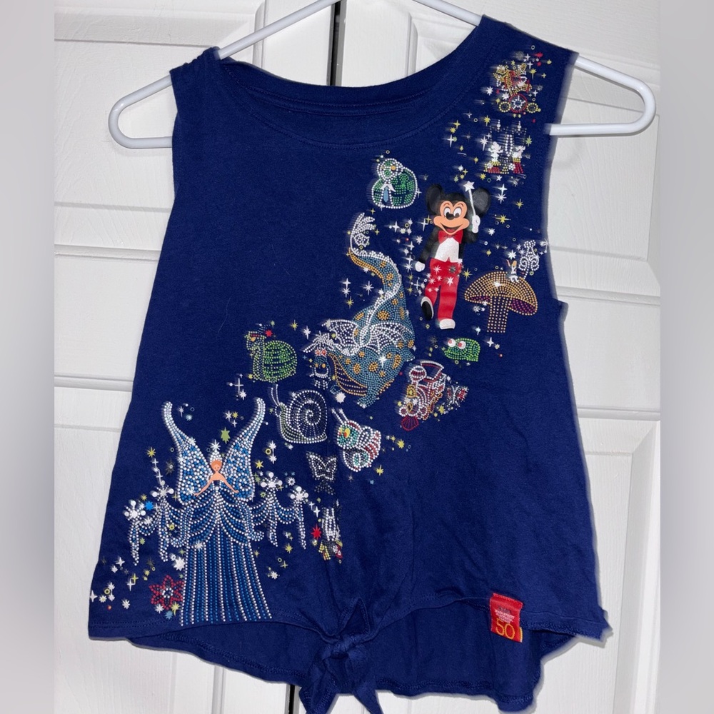 Disneyland Main Street Electrical Parade Sleeveless Top Royal Blue
